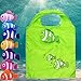 Moolecole 20pcs Fish Shopping Foldable Bag Colorful Reusable Bags Shoulder Tote (Random Color)
