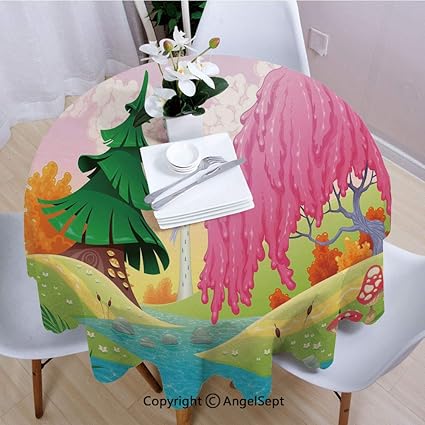 Amazon Com Angelsept Tablecloths Easy Care Fantasy Landscape With