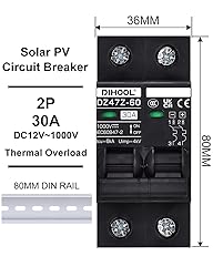 DIHOOL 30 Amp Circuit Breaker DIN Rail Mount Solar