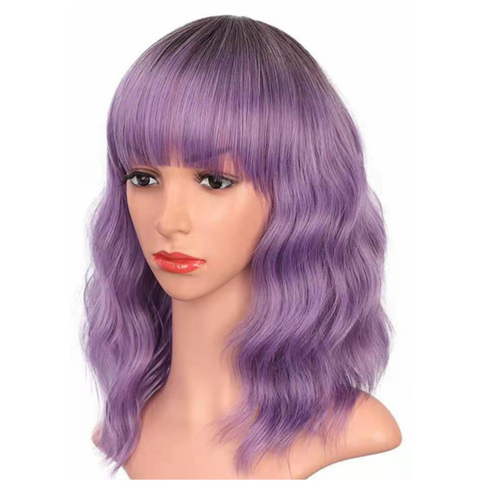 Avy Curly Human Hair Wig, Full Glueless Pre-Plucked with Bangs, High Temperature Wire