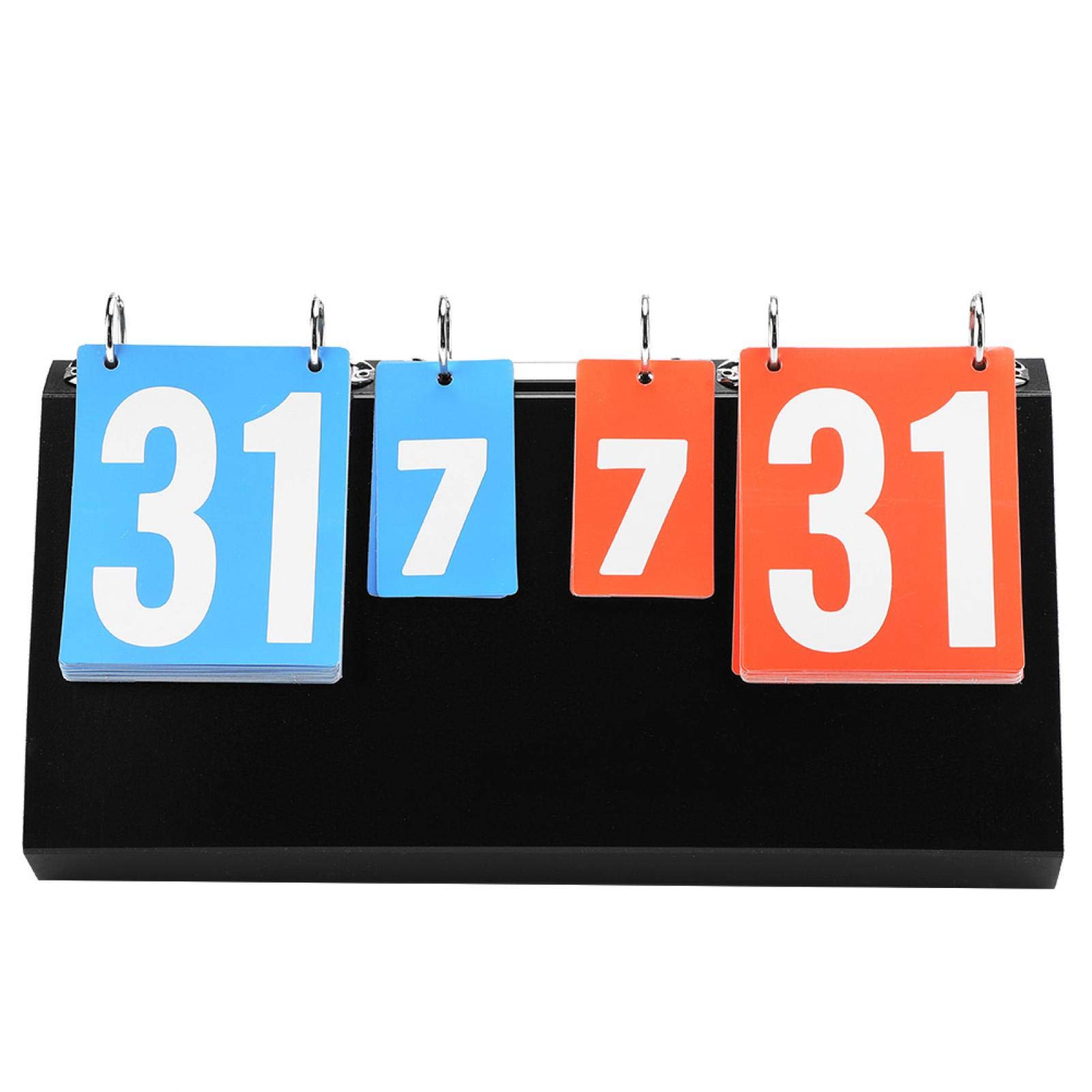 Alomejor Scoreboard-Portable Flip Sports Scoreboard Score Counter for Table Tennis Basketball (4 Digit-Red+Blue) Table Tennis Supplies
