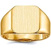 JewelryWeb 14k Yellow Gold Mens Signet Ring Size 10 Ring for Men