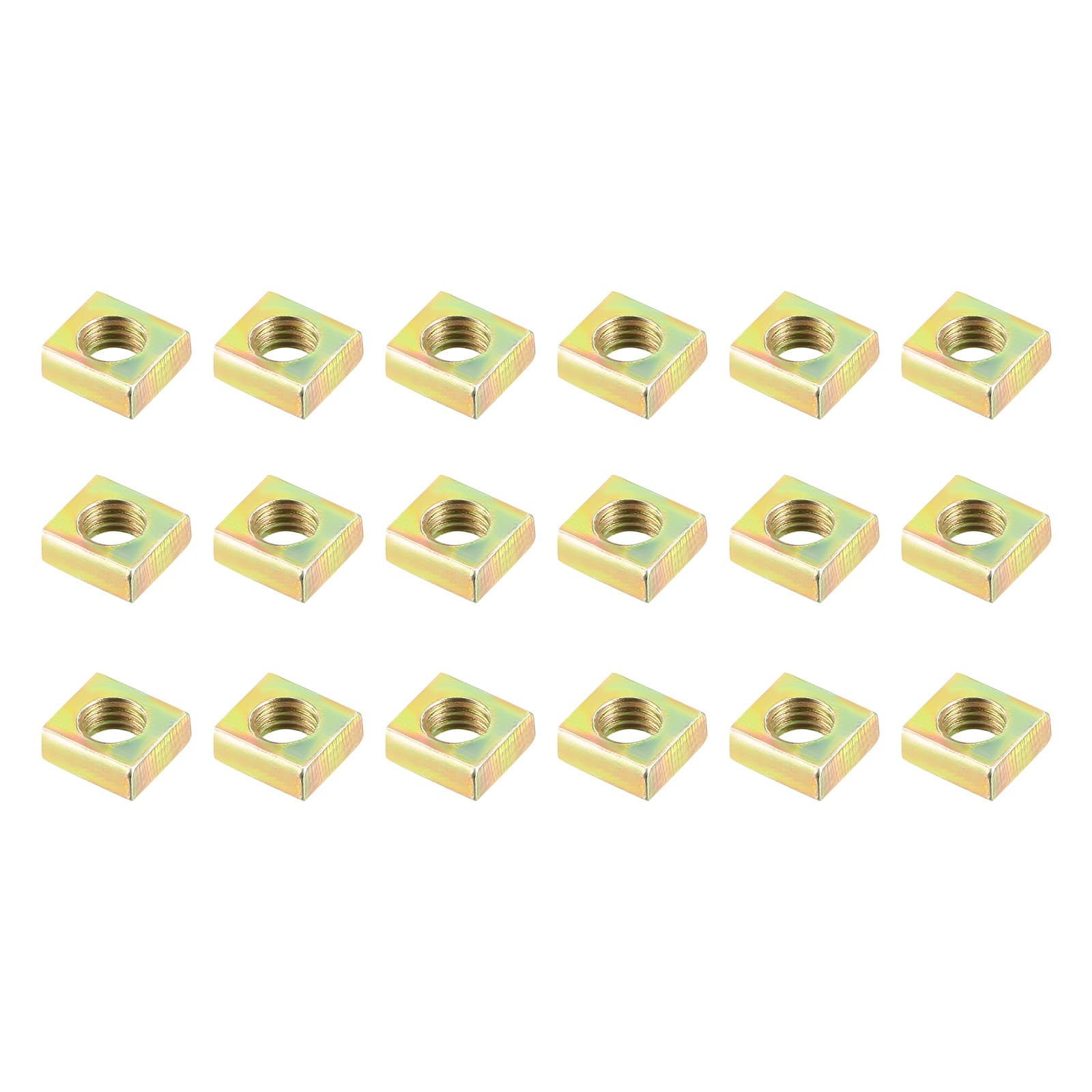 METALLIXITY Square Nuts (M5x8x3mm) 100Pcs, Carbon Steel Hardware Nuts - for Furniture Construction Mechanical Equipment Fasteners, Color Zinc