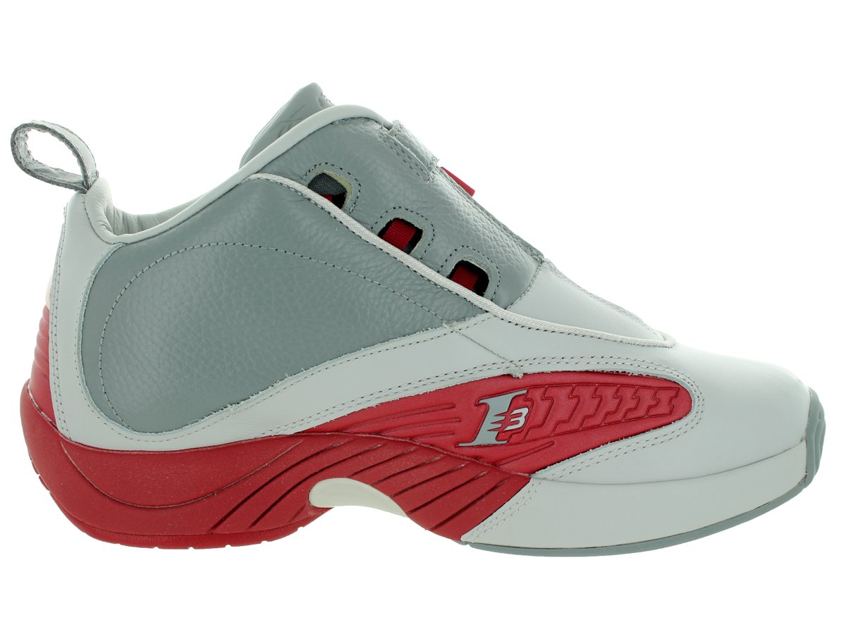 Reebok Answer IV Basketball Sneaker Steel/Flat Grey/Flash Red (Mens