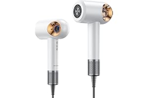 Brushless Hollow Halo Ionic Hair Dryer with Diffuser, OHJUMP T9 Professional Blow Dryer, Travel Hair Dryer, Constant Temperature Hair Care (White)