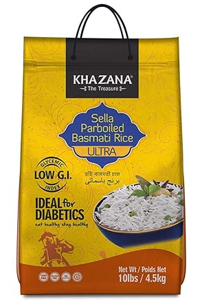 Amazon Com Khazana Premium Ultra Long Parboiled Basmati Rice 10lb Resealable Ziploc Bag Non Gmo Gluten Free Kosher Cholesterol Free Aged Aromatic Flavorful Authentic Grain From India Grocery