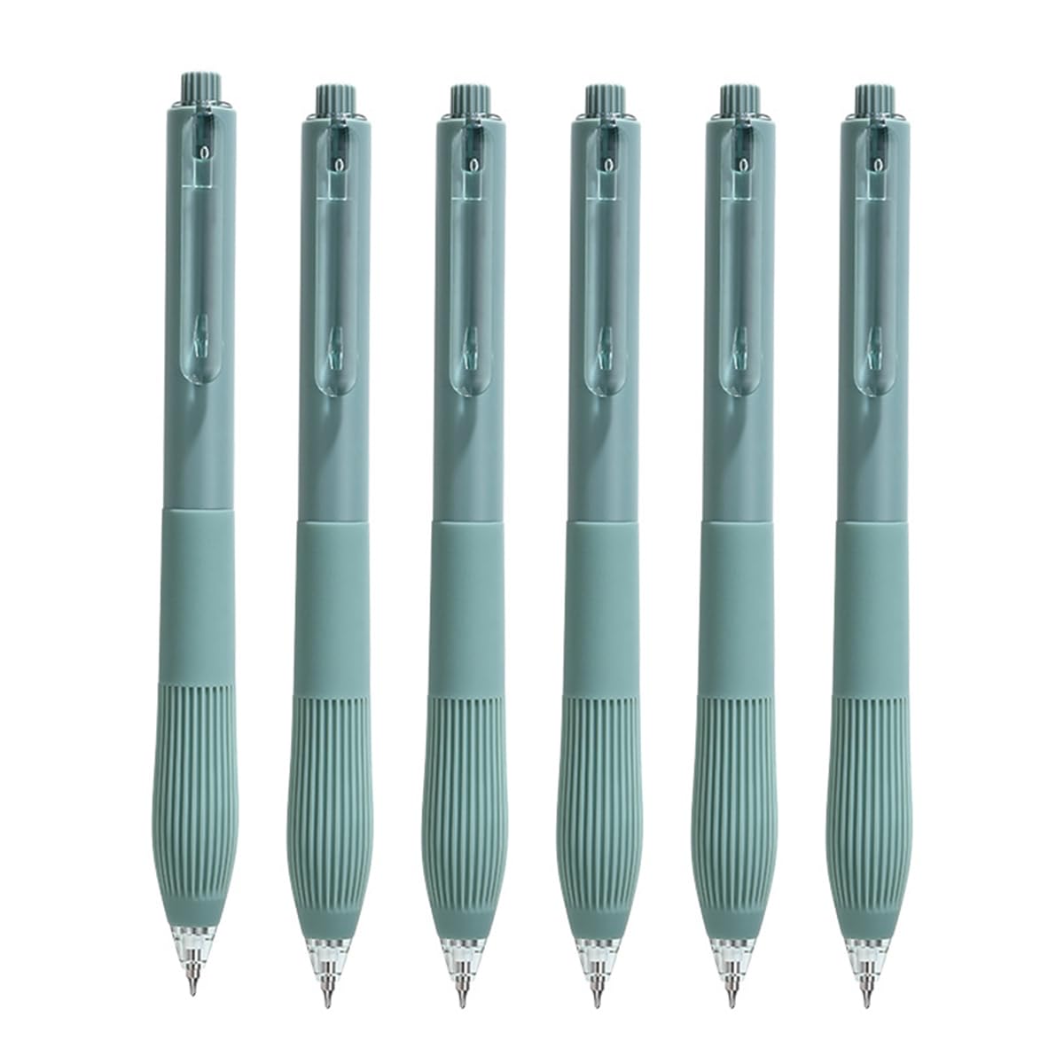 Craftsboys Gel Pens 0.5mm, Black Ink, Quick Drying, 6 Count, Retractable RollerBall Pens (Green)