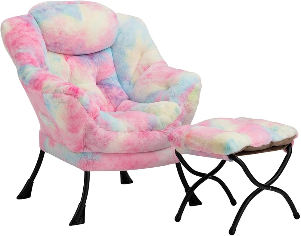 HollyHOME Armchair Velvet Comfy Chair Lake Blue with Steel Frame 95x80x64