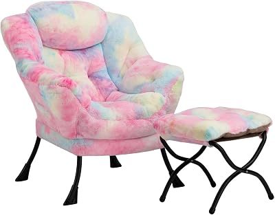 HollyHOME Armchair Velvet Comfy Chair Lake Blue with Steel Frame 95x80x64