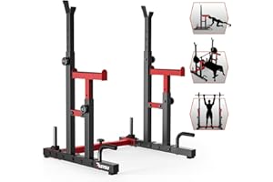 PASYOU Adjustable Power Rack, Multifunction Squat Rack Heavy-Duty Stand, Weight Rack Stand with Spotters, Push Up Portable Strength Training Dumbbell Rack for Home Gym Equipment, Max Load 1800 LBS
