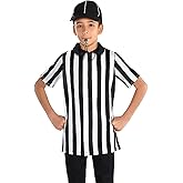 Thapower Children Referee Shirt Costume Kids Youth Black and White Stripe Boy Girls Toddler Ref Jersey