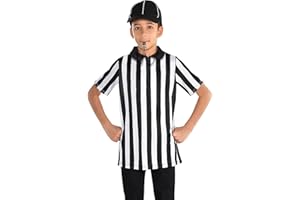 Thapower Children Referee Shirt Costume Kids Youth Black and White Stripe Boy Girls Toddler Ref Jersey