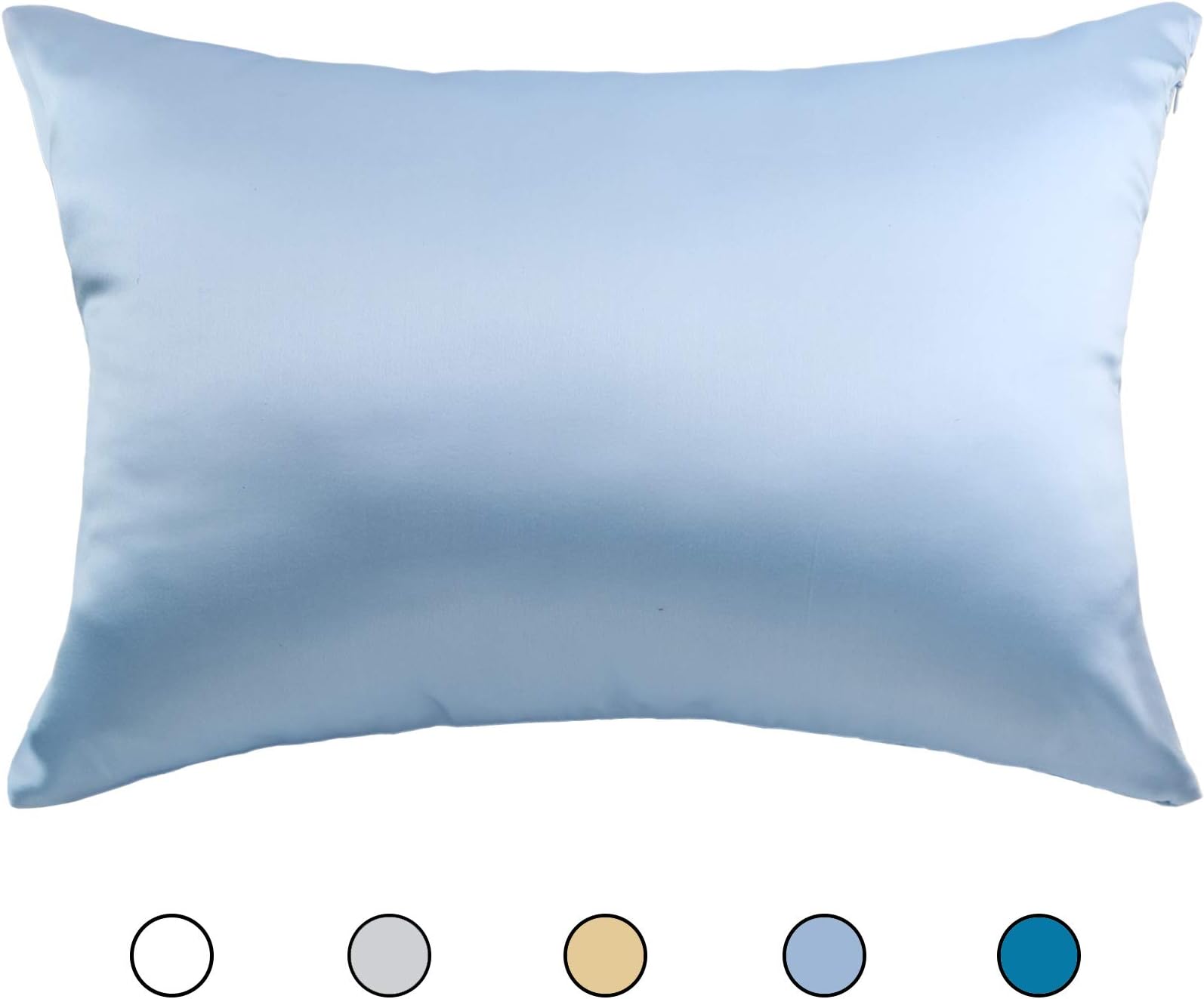 Hodeco Nature Silk Pillowcase Sky Blue Double Sides 100% Mulberry Silk 19 Momme Thick Silk Pillow Cover for Skin and Hair Pillow Sham Cover 20x26 Inches Standard Size 51x66cm, Light Blue 1 Piece