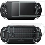 Screen Protectors Compatible Sony PlayStation Vita 1000 & Back Covers, AFUNTA 2 Pack (4 Pcs) Tempered Glass for Front Screen
