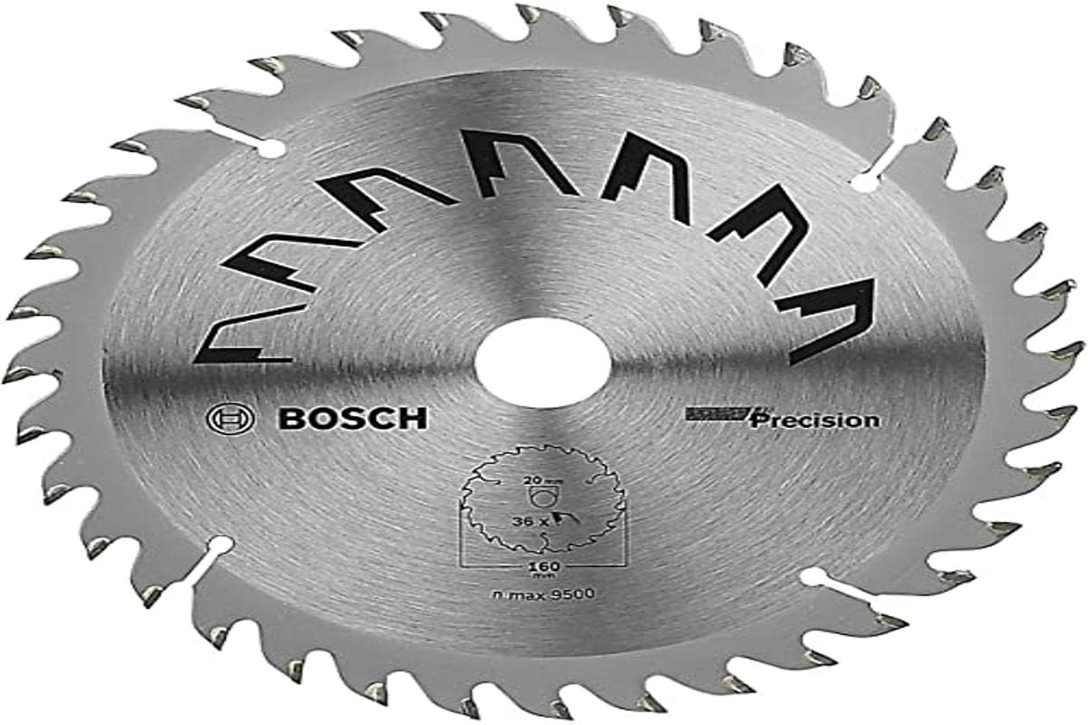 Bosch 1x Circular Saw Blade Precison (for Wood, Ø 160 x 2.5/1.5 x 20/16 mm, 36 Teeth, ATB, with 1x Reduction ring 16 mm, Accessories for Circular Saws)