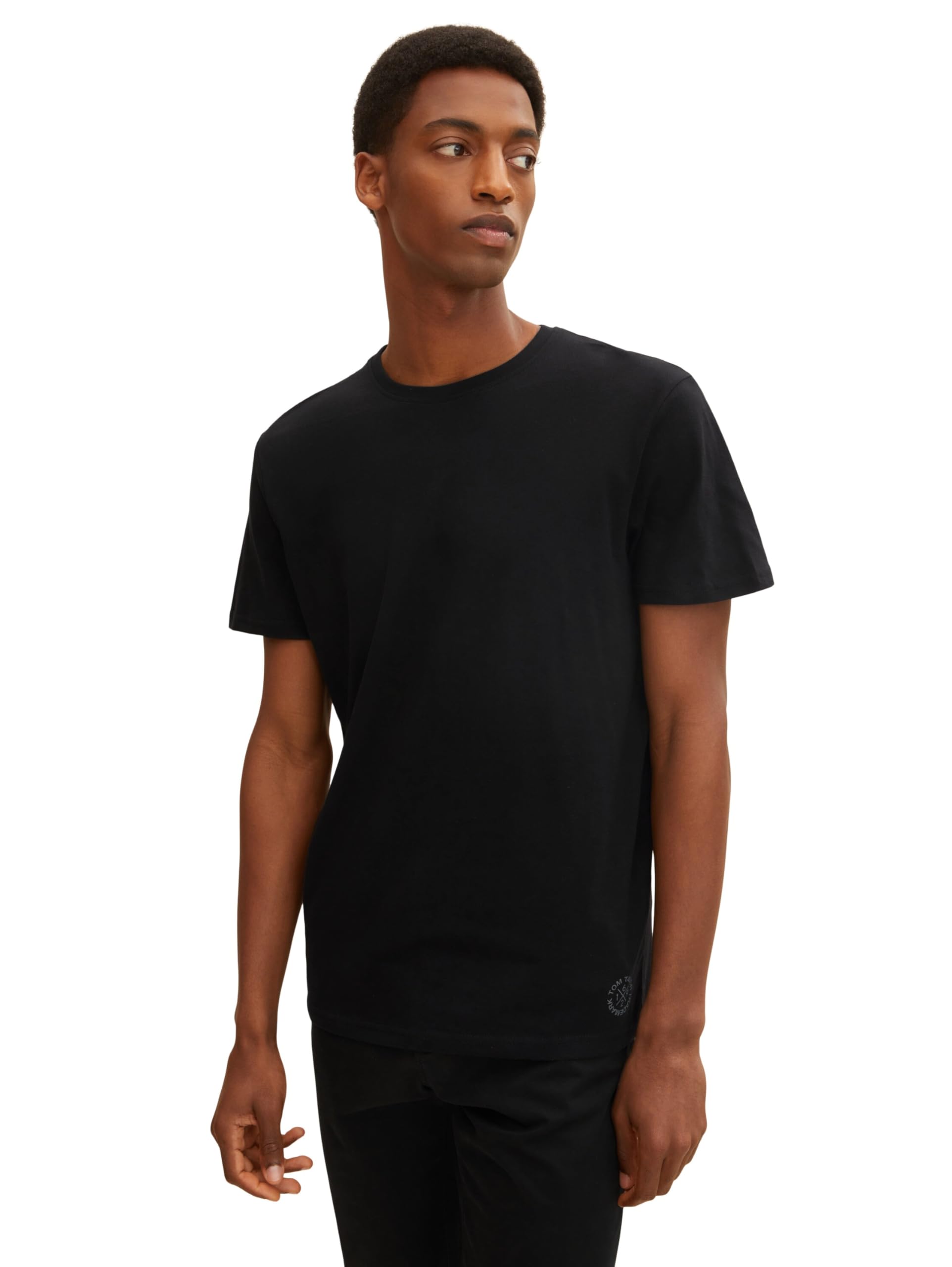 TOM TAILOR Herren Crewneck T-Shirt im Doppelpack, 29999 - Black, S 9