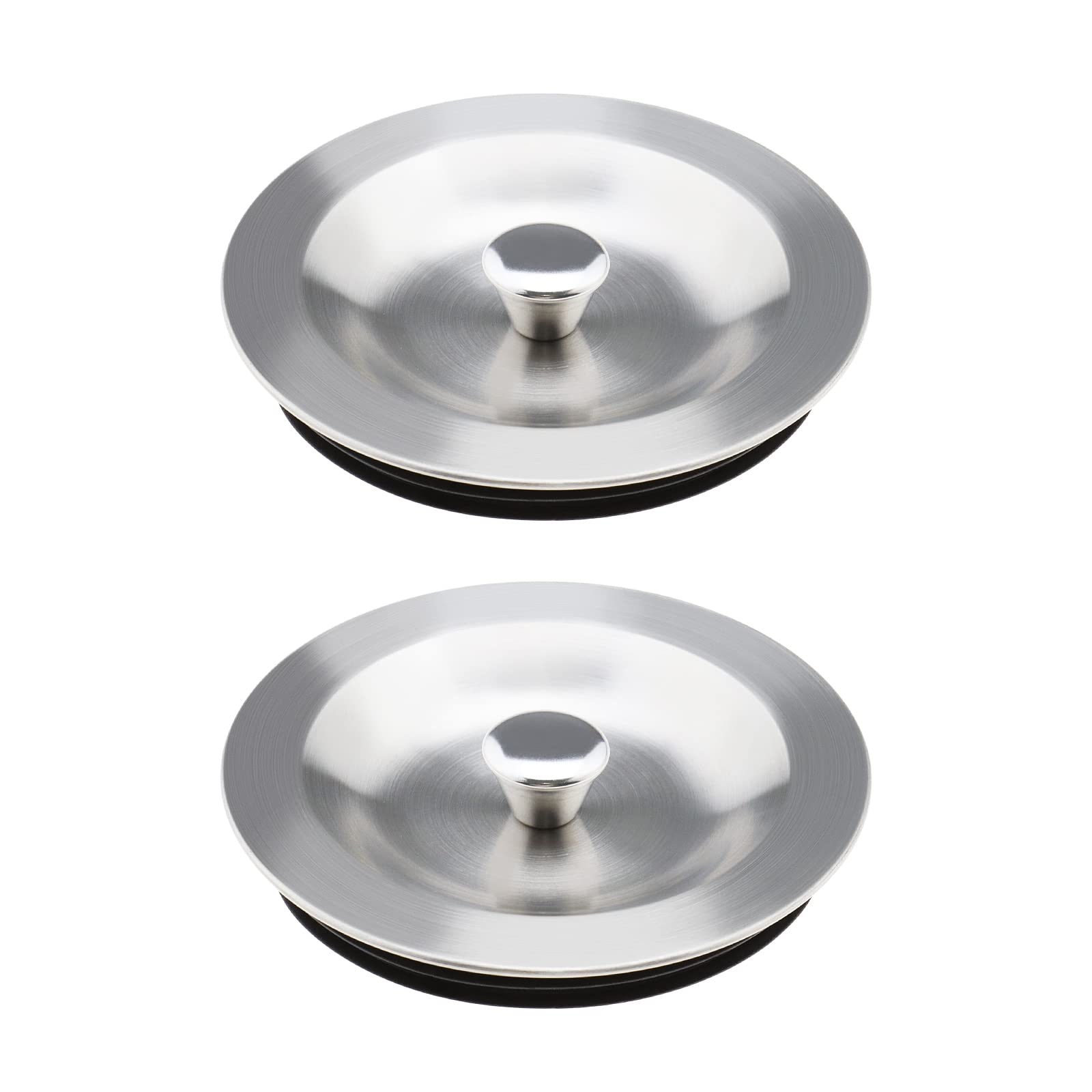 The Lord of the Tools 2PCS Kitchen Sink Drain Stopper 90mm 304 Stainless Steel Sealing Lid Sink Plug with Rubber Seal for 110mm Diameter Kitchen Sink Drain Hole