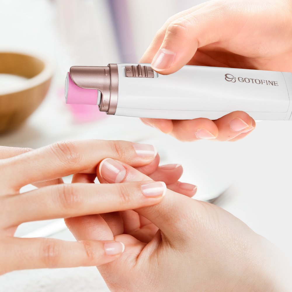 Gotofine Electric Nail polisher, Nail Buffer Tool, Professional Manicure & Nail Care System - File, Buff and Shine Nails Instantly(Includes 3 Rollers)