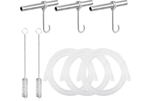 UgyDuky Maple Syrup Tapping Kit, 3 Stainless Steel Spiles with Hooks, 3PCS 3Ft Food Grade Tubing, 2 Cleaning Brushes, Easy to