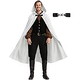 JPXH Medieval Hooded Cloak Renaissance Cape for Men and Women Halloween Costume