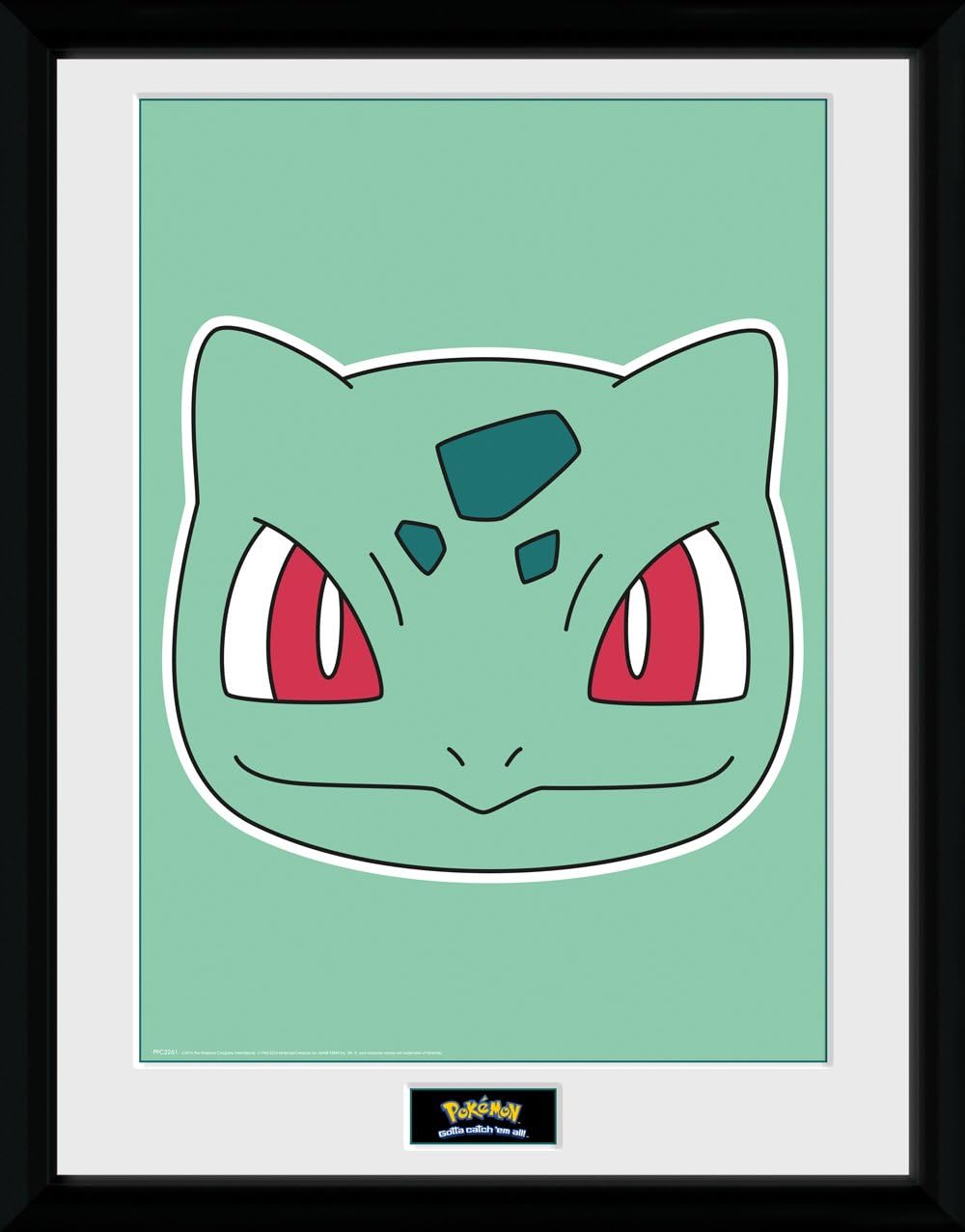 GB eye LTD, Pokemon, Bulbasaur Face, Framed Print, 30 x 40cm, Wood