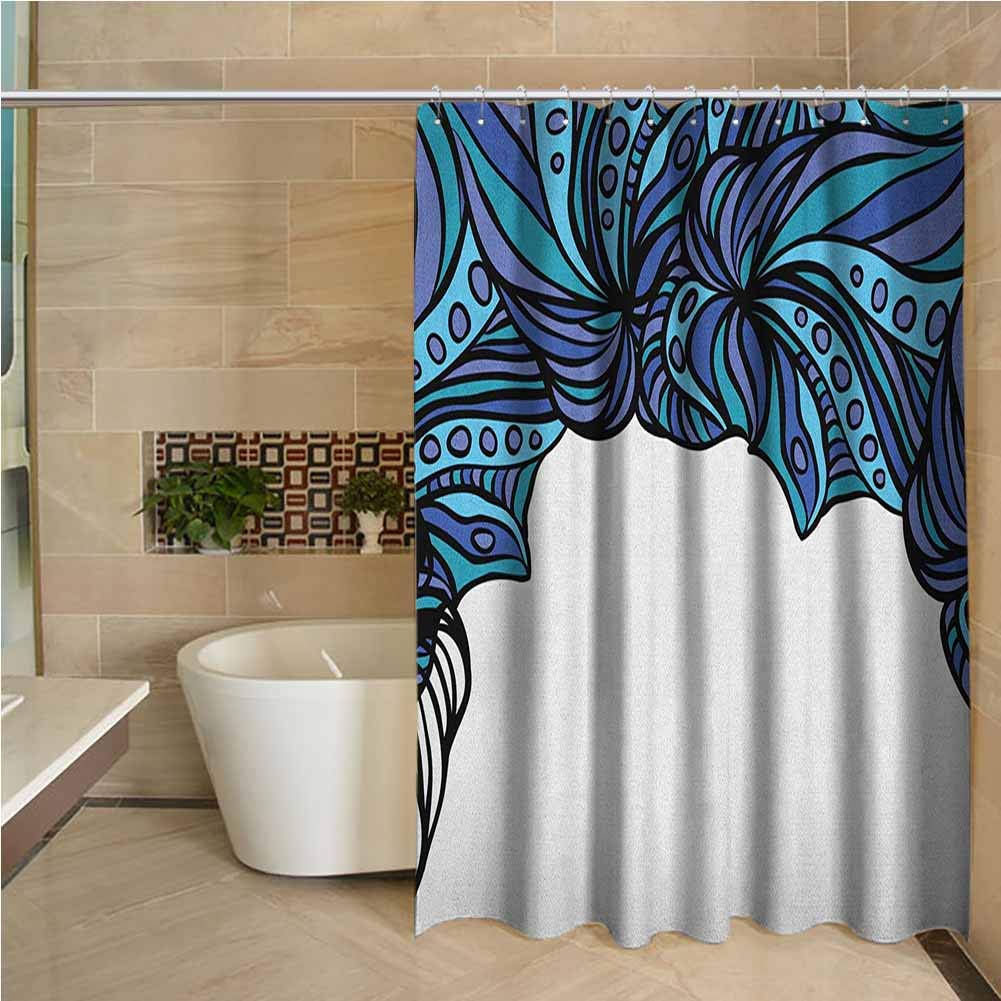 Lohebhuic Octopus 3D Printed Shower Curtain Abstract Tentacle Pattern with Intertwined Parts Marine Twisted Hotel Quality Machine Washable W95 x L70 Inch Turquoise Lavander Violet Blue
