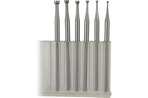 LUO KE 𝐋𝐮𝐨 𝐤𝐞 6 Pcs Open Mouth Cup Burr - 3/32'' Shank Jewelry Setting Cup Burs Wire Rounder Bits Lapidary Making Bits for Rotary Tools includes Dremel (008-023)