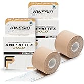 Kinesio Taping - Elastic Therapeutic Athletic Tape Tex Gold FP - Beige– 2 in. x 16.4 ft - 2 Pack
