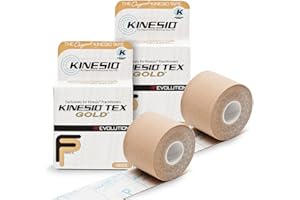 Kinesio Taping - Elastic Therapeutic Athletic Tape Tex Gold FP - Beige– 2 in. x 16.4 ft - 2 Pack