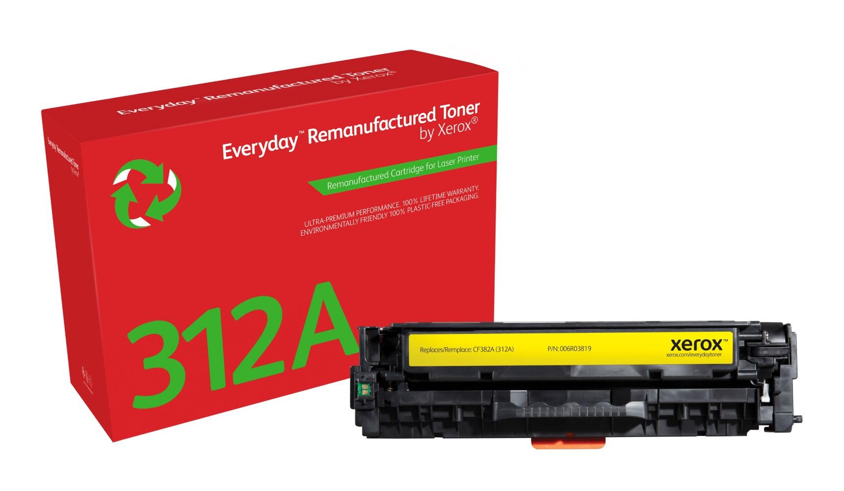 Xerox Everyday Compatible HP 312A CF382A Yellow Toner, Standard Capacity, Remanufactured
