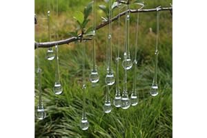 DAHI 12pcs 4" Christmas Glass Teardrop Ornaments - Chandelier Clear Crystal Glass Raindrop Ornaments for Christmas Tree Decorations