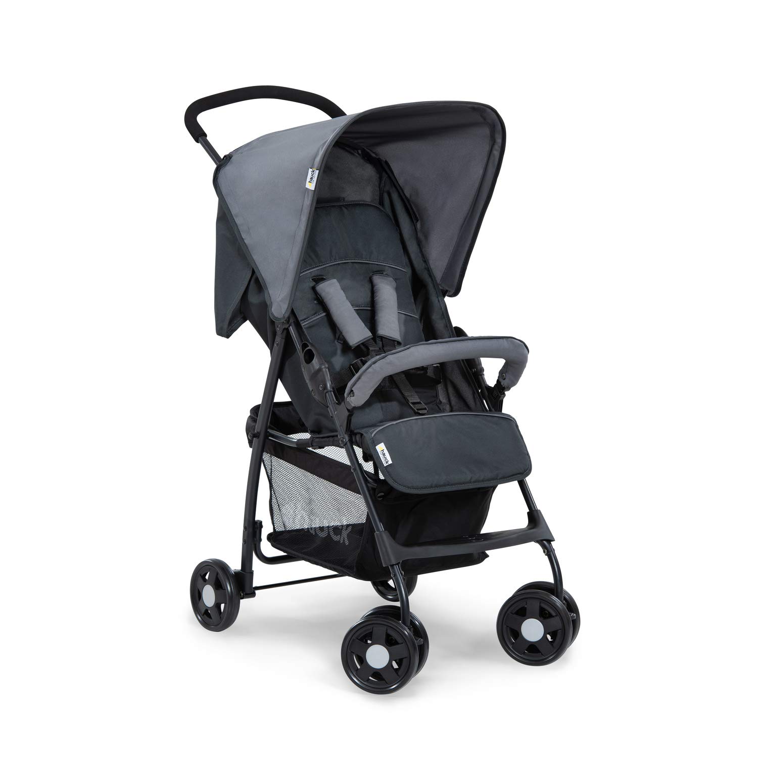 hauck Buggy Sport, Charcoal Stone - Federleichter Reisebuggy 5,9 kg - mit Liegefunktion für Kinder ab Geburt bis 15 kg - Klein Zusammenklappbar, Großer Einkaufskorb bis 3 kg