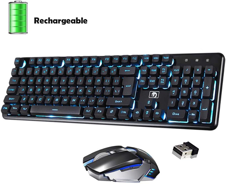 Wireless Rechargeable Backlit Keyboard and Mouse Combo,Soke