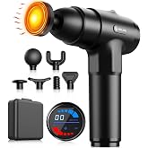 AERLANG Massage Gun with Heat,Percussion Massage Gun, Upgrade Muscle Handheld Deep Tissue Massager - Adjustable Heads for Mus