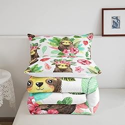 Erosebridal Cartoon Sloth Comforter Set Kawaii