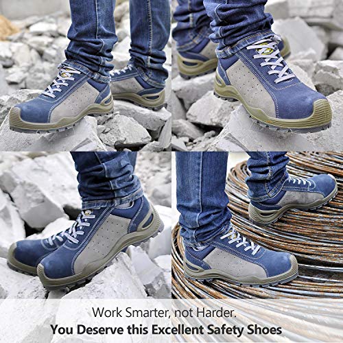 image for SAFETOE Safety Shoes Work Boots Wide L7295 Leather &Steel Toe Work Sho
