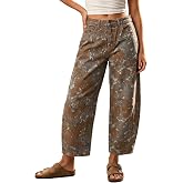 loveimgs Women Baggy Barrel Jeans Mid Rise Printed Denim Pants Wide Leg Jeans Boyfriend Y2k Patchwork Cartoon Hippie