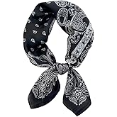 ANDANTINO 100% Mulberry Silk Square Scarf for Hair-25.6" X25.6'' Women Men Natural Silk Neckerchief Digital Printed Headscarf