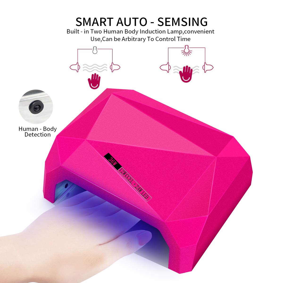 Lámpara LED UV Profesional de 36W, Morpilot Secador de Uñas para Manicura de Shellac y Gel con Temporizador de 3 Modos para mujer