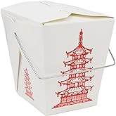 Great Credentials 15 Count 16 oz Pagoda Wire Handle Chinese Takeout Box Oyster Pails