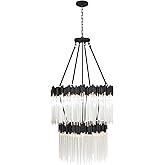 Varaluz Matrix 14-Lt 2-Tier Chandelier - Matte Black/French Gold