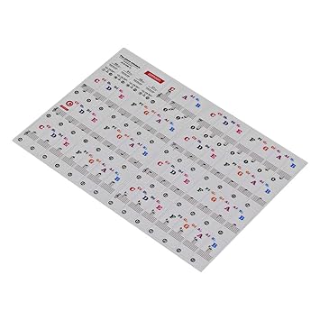 KKmoon ammoon Colored Piano Keyboard Stickers for 37/49/ 61/88 Key Keyboards Removable Transparent for Kids Beginners Piano Practice Learning