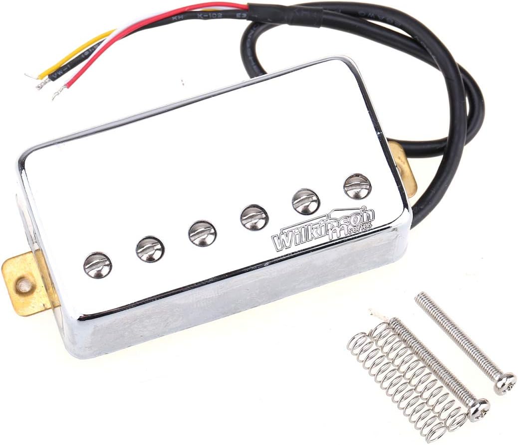 Wilkinson Vintage Alnico 5 PAF Humbucker Element Pickups Set for Epiphone USA Les Paul SG style Electric Guitar, Chrome
