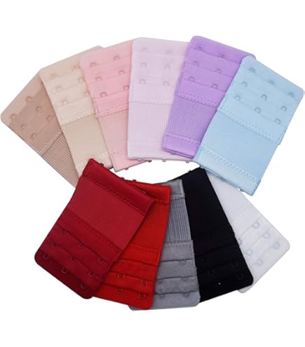 Rallonges De Soutien-Gorge - Lot De 8 - 3 Rangées De Crochets - Taille Variable - Noir/Blanc - Polyester
