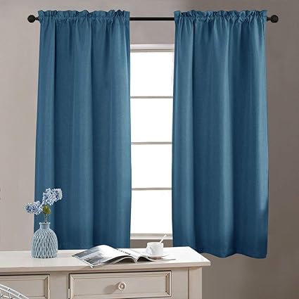 Amazon Com Rod Pocket Curtains French Door Curtains Denim Blue