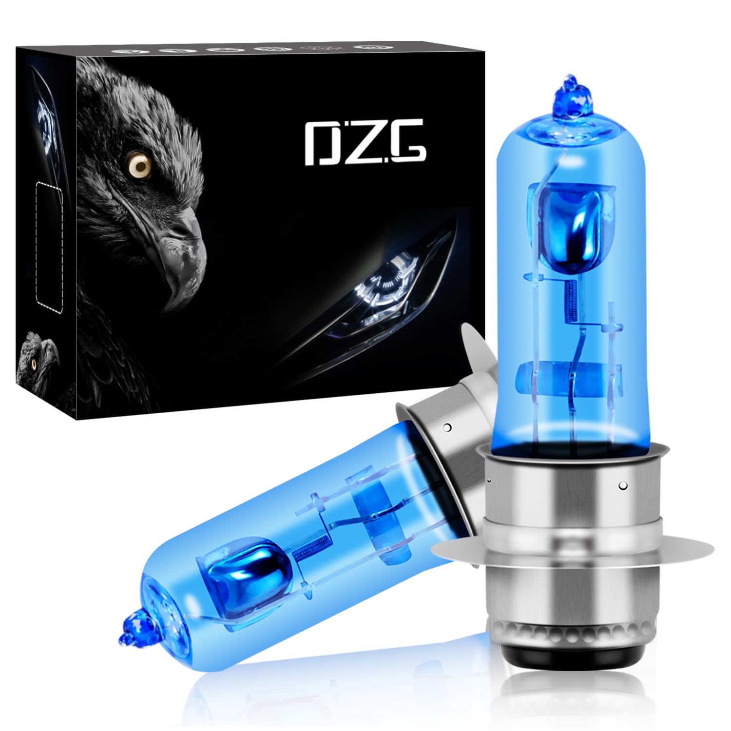 DZG H6M P15d-25-1 35W Halogen Headlight Bulbs Replacement Kit 5000K Warm White Lamp 12V Auto Motorcycle/Scooter Bulb, 2 Pieces