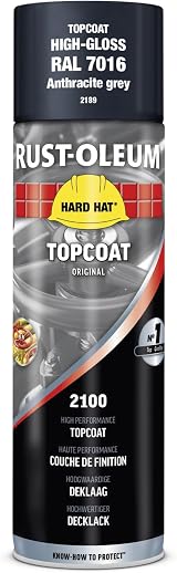 Rust-Oleum Hard Hat Topcoat Aerosol Anthracite Grey RAL 7016 Industrial Paint view 2