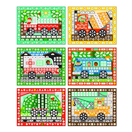Petit Collage Mosaic Sticker Art Kit with Over 1000 Stickers, Vehicles - Thumbnail 2