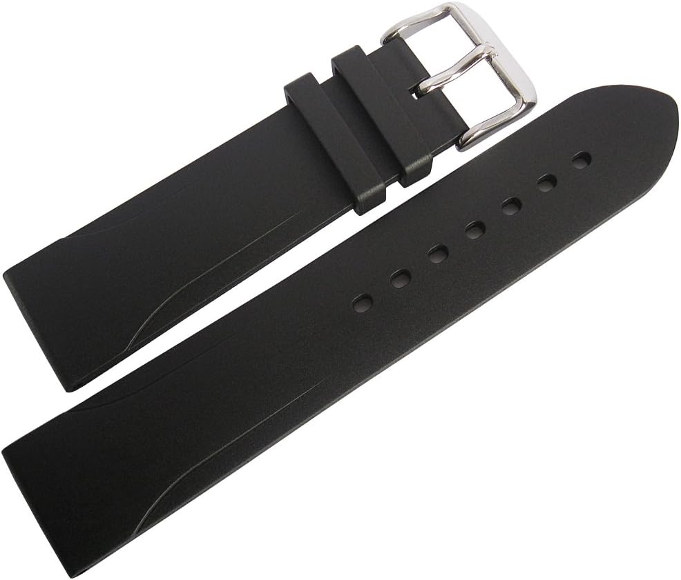 22mm Black Rubber Watch Strap Model 315