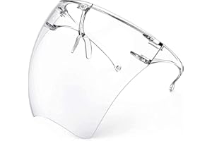 salipt 2 Pack Upgraded Anti-Fog Plastic Full Face Covering,Transparent Face Guard with Anti-Slip Nose Pad,Breathable Dust-Pro